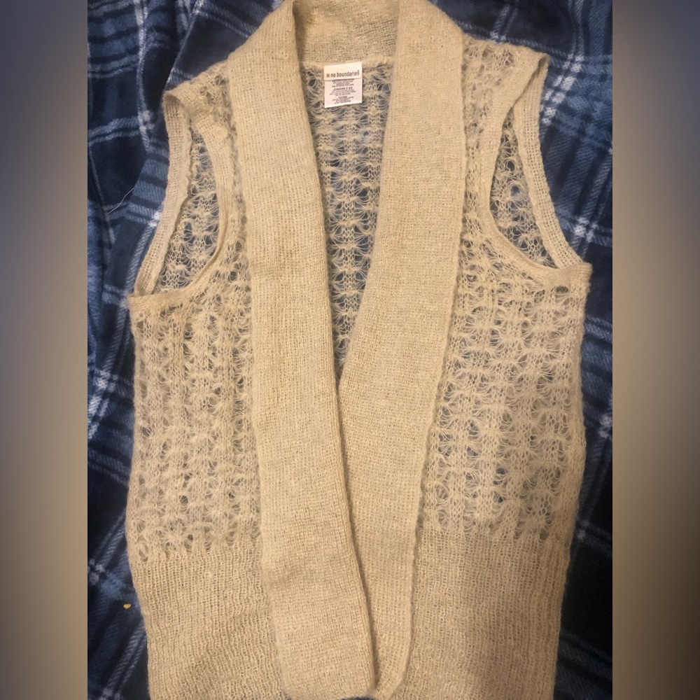Y2K Wool blend open sweater vest